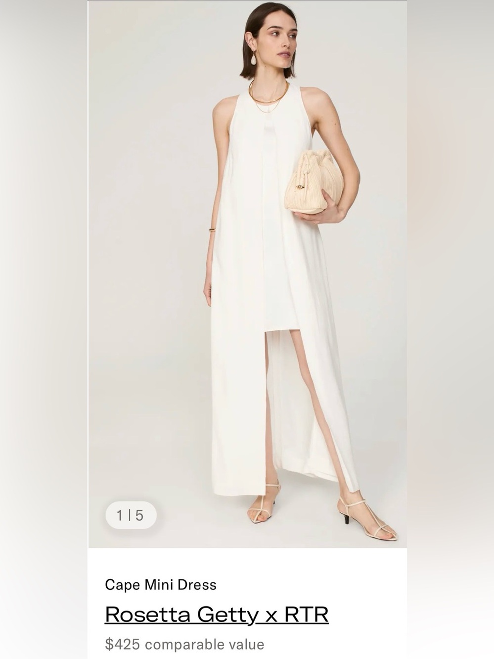 Rosetta Getty Cape High-Low Mini/ Maxi Skirt Dress